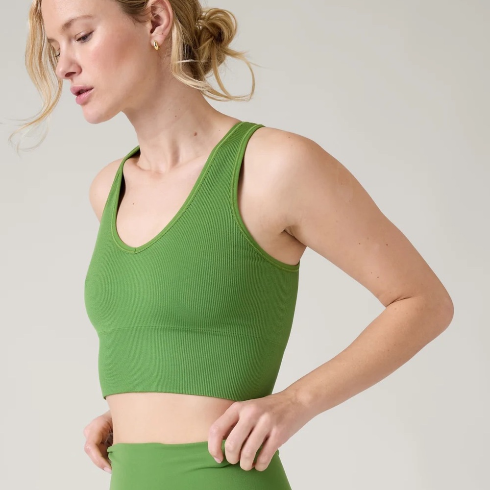 Athleta Green Crop Rib Tank, XS
